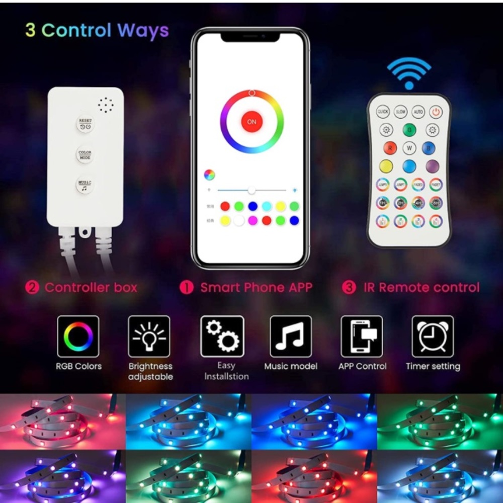 🎉Smart Led Strip Lights,65.6ft APP Control Light Strips Work with Alexa &Google - Picture 5 of 8